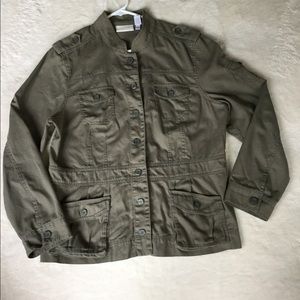 Chico’s army green jacket size 2